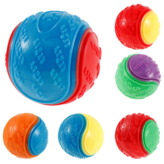 6Pcs Squeaky Balls Toys Dogs Interactive Toys TPR Dog Chew Toy for Dog Pet Teeth Cleaning Bite Resistance Pet Supplies