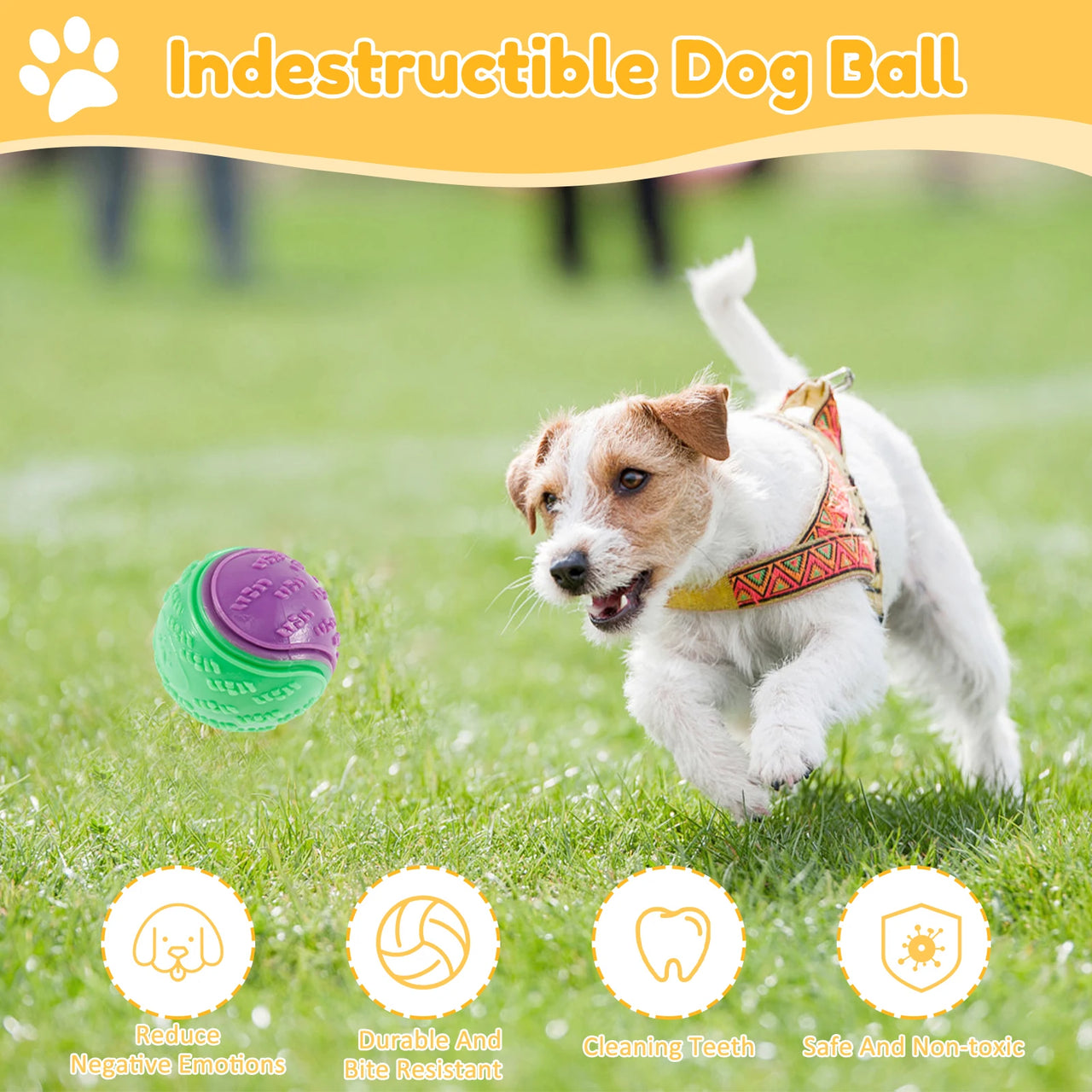 6Pcs Squeaky Balls Toys Dogs Interactive Toys TPR Dog Chew Toy for Dog Pet Teeth Cleaning Bite Resistance Pet Supplies