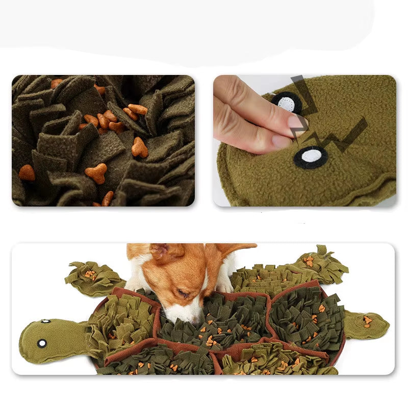 Dog Snuffle Mat Tortoise Shape Pet Slow Feeding Pad Pet Sniffing Mat Dog Training Toys Pet Release Stress Toys Gift for Dogs