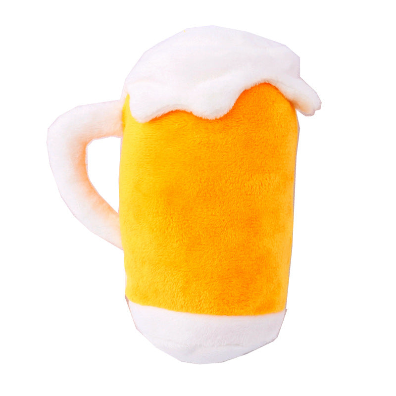 Pet Sound Dog Simulation Beer Bottle Plush Toy