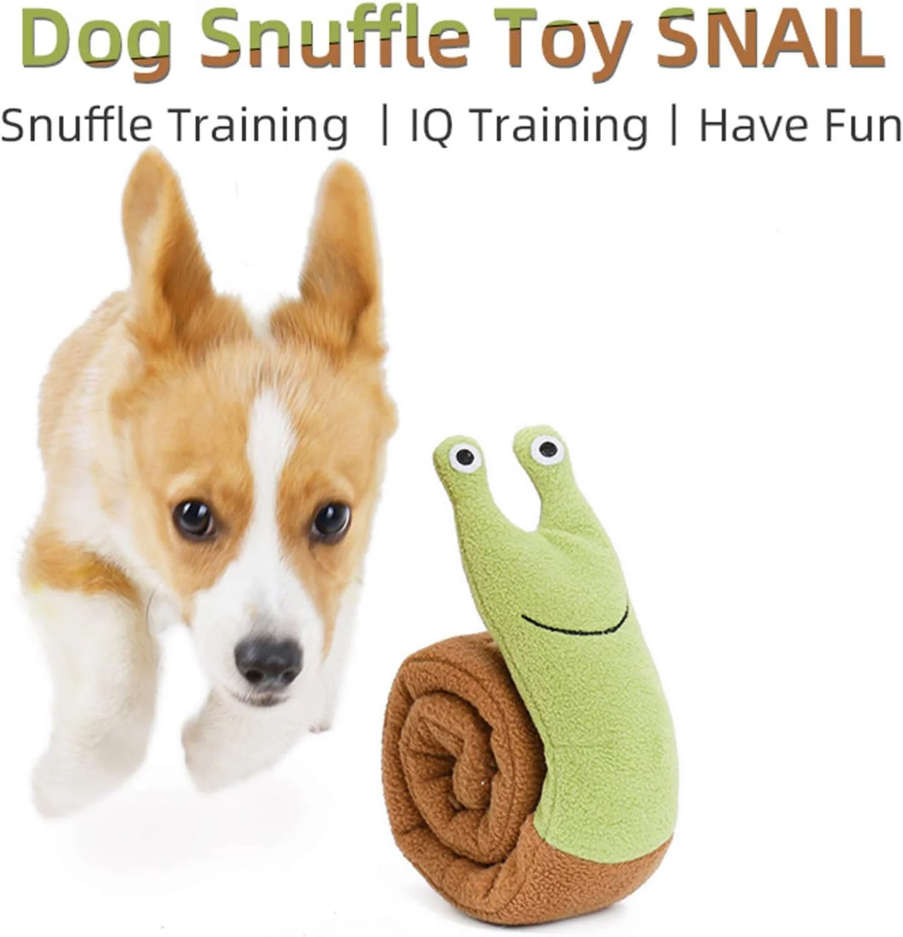 Pet Snail Molar Dog Plush Toys, Dog Sniffing Training Plush Toys, Interactive Educational IQ Screaming Toys, Plush Toys for Pet Activities to Relieve Stress, Suitable for Large, Medium and Small Dogs