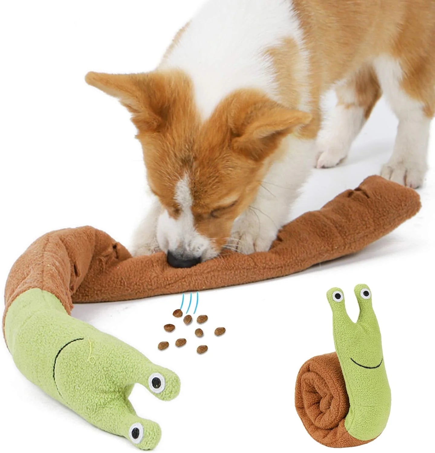 Pet Snail Molar Dog Plush Toys, Dog Sniffing Training Plush Toys, Interactive Educational IQ Screaming Toys, Plush Toys for Pet Activities to Relieve Stress, Suitable for Large, Medium and Small Dogs